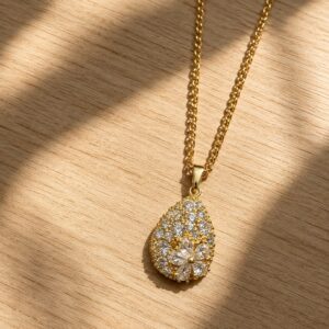 Tear drop bling pendant